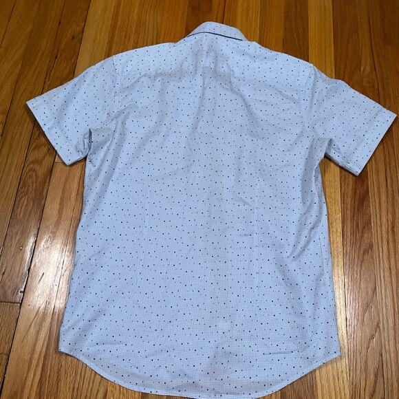 Robert Graham Short Sleeve Shirt Dot Pattern Over Grid Floral Flip Size Small - Picture 12 of 12